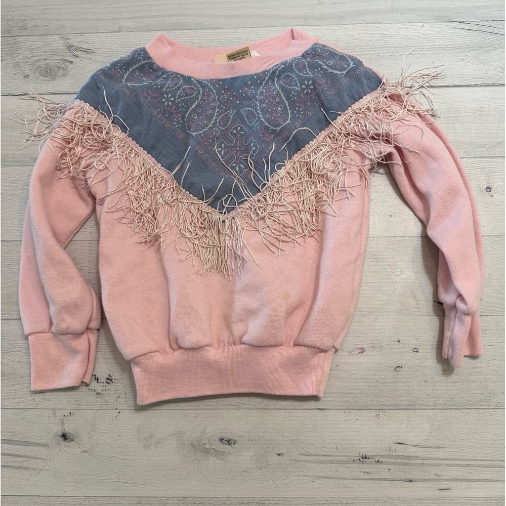 Vintage imagination at large girls cowgirl tassel pink sweatshirt size 6